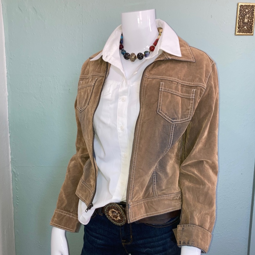 Flocked Denim Jacket M